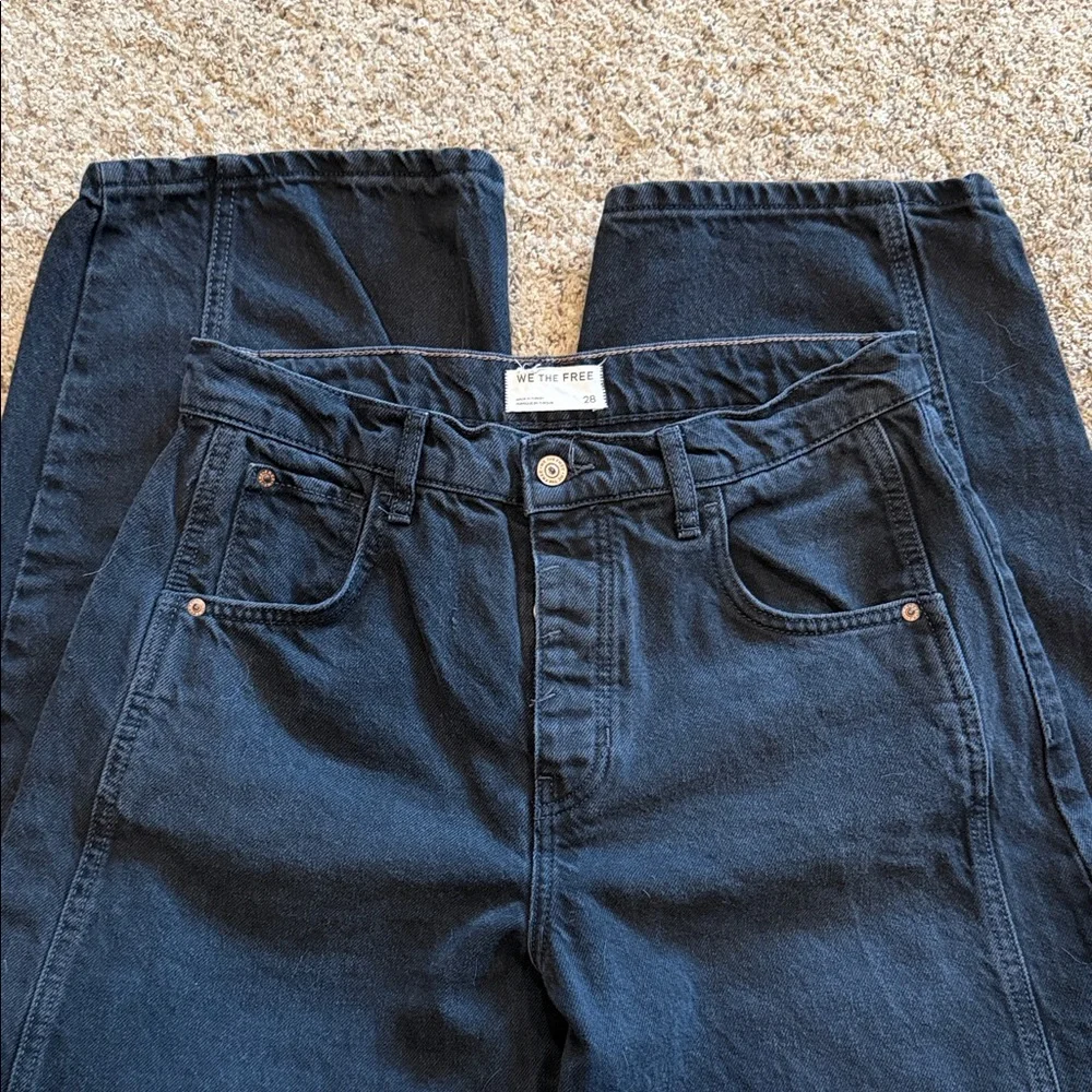 We The Free Black Button Fly Barrel Jeans - Picture 6 of 6